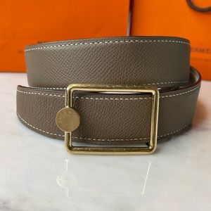 ❌❌❌SOLD❌❌❌Hermes Sellier Tube Belt Kit 32mm Shiny Gold HW